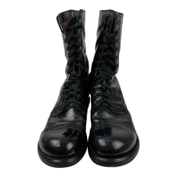 HH Brand Double H 975 Military Combat Jump Boots Cap Toe Upper Leather USA 9 1/2 - Picture 3 of 12